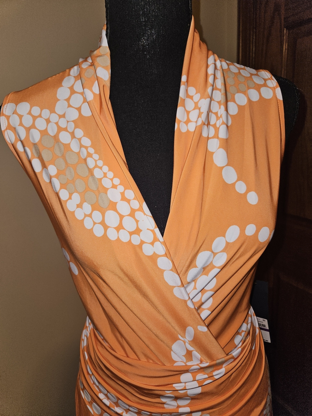 RACHEL Rachel Roy Orange & White Floral Like Sleeveless Wrap Maxi Dress - Picture 3 of 14